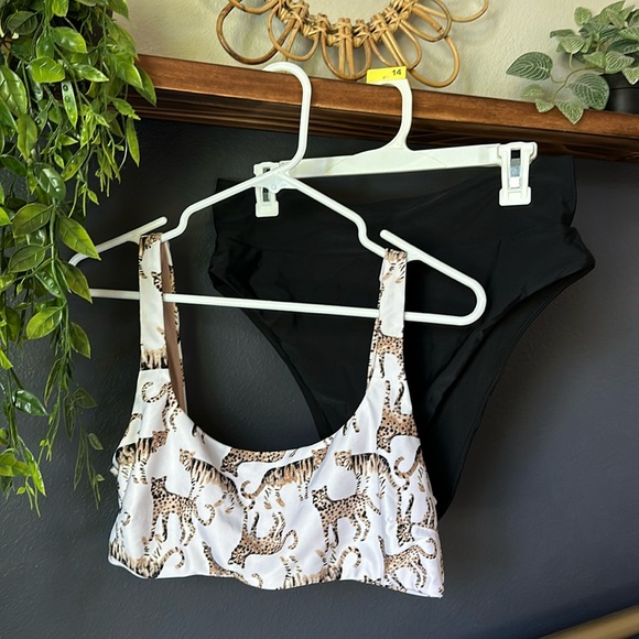 aerie Other - Aerie two piece bikini swimsuit scoop neck top and high waist bottoms size xl